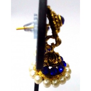TINY Golden Oxidized Earrings Jhumka Jhumki Imitation Jewelry Drop Dangle EA93